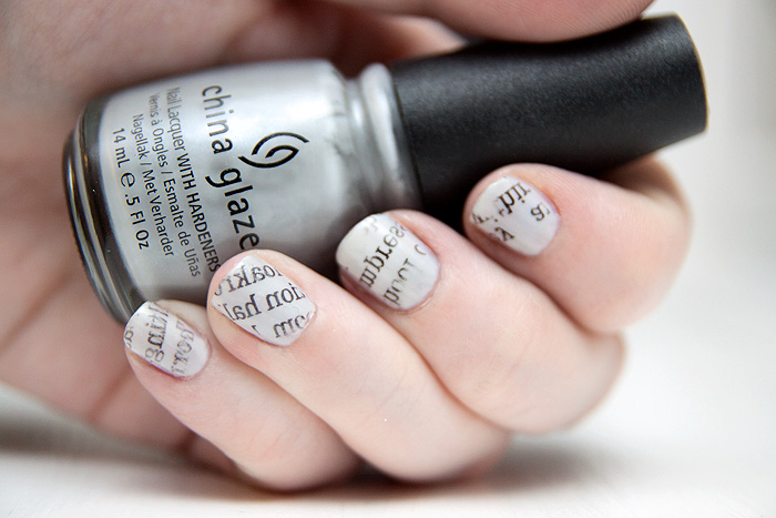 5. Newspaper Print Nail Art - wide 5