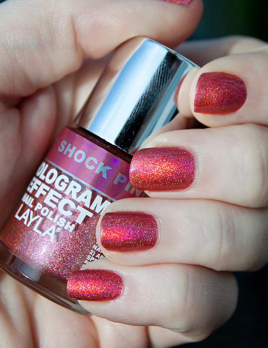 Layla Shocking Pink Hologram Holographic Polish